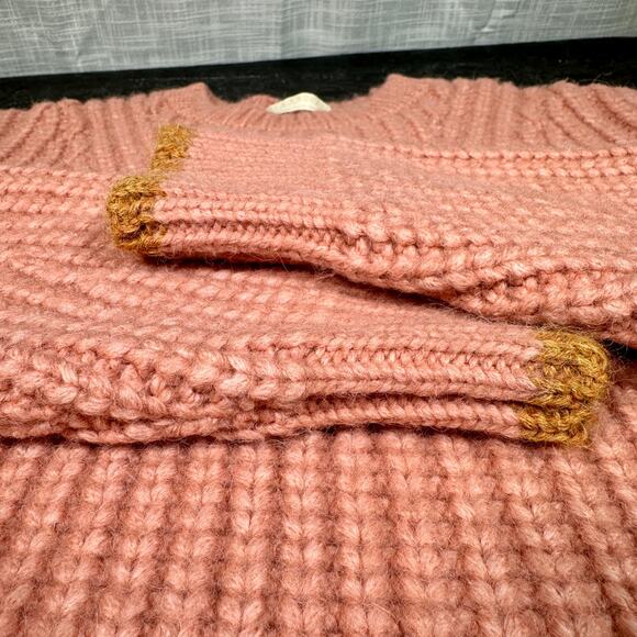 Ulla Johnson Lorena Alpaca Chunky Knit Sweater Pink Rosewood- Size M Cozy Luxe - Picture 8 of 16